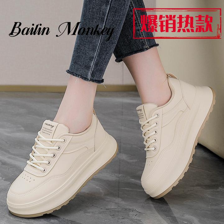 品牌踩屎感小白鞋女韩版百搭时尚休闲轻便不累脚厚底增高运动板鞋