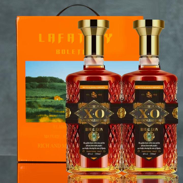 （双支橙色礼袋装）菠萝瓶40度700ML大容量过年春节送礼年货节聚会