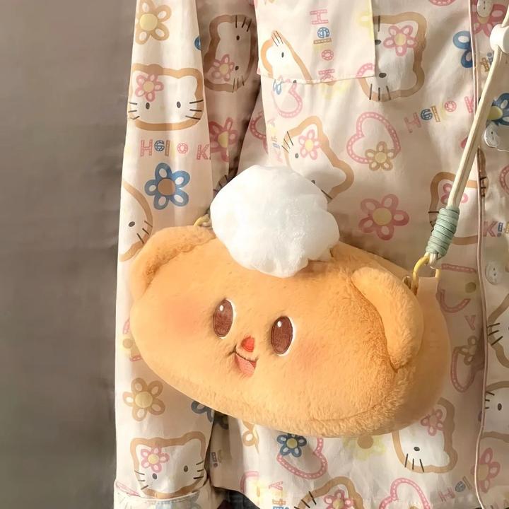 2025新款毛绒背包百搭可爱卡通儿童包女孩学生单肩包斜挎包手机包