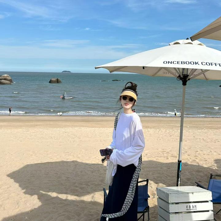 2025夏季新款韩系v领长袖T恤薄款宽松休闲条纹披肩上衣百搭半身裙