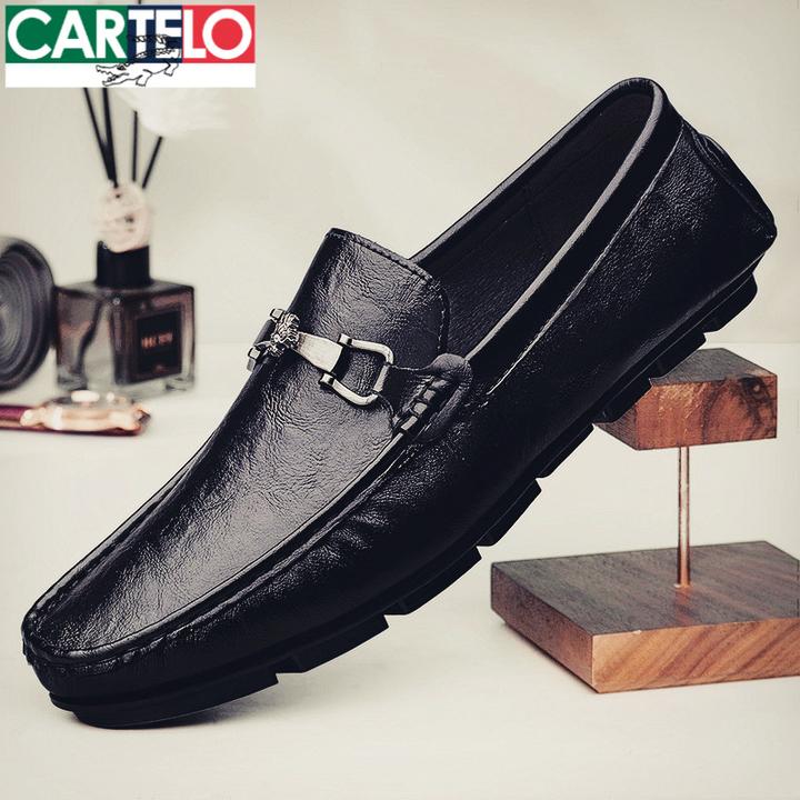 卡帝乐鳄鱼皮鞋子男款爆款2025新款软底轻奢款豆豆鞋男士秋冬男鞋