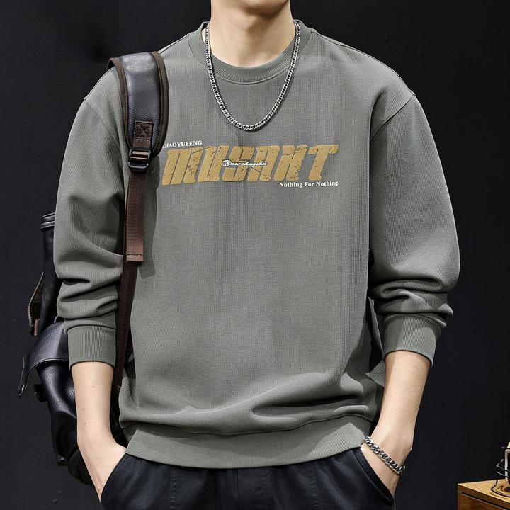 MR.MUDI/穆迪先生重磅印花圆领加绒卫衣男士秋季2025新款潮牌宽松