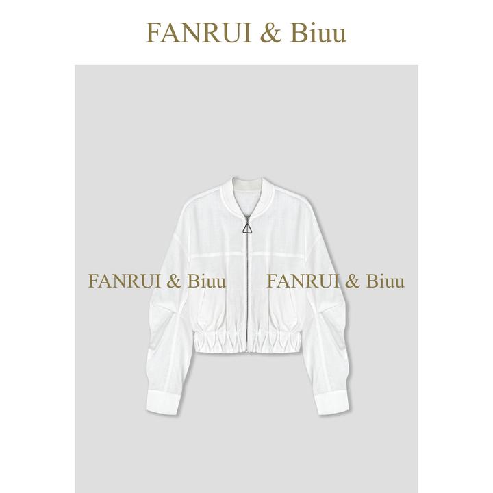 FANRUI/泛芮「贝贝biuu」70天丝30亚麻设计感高端时尚短外套B17474