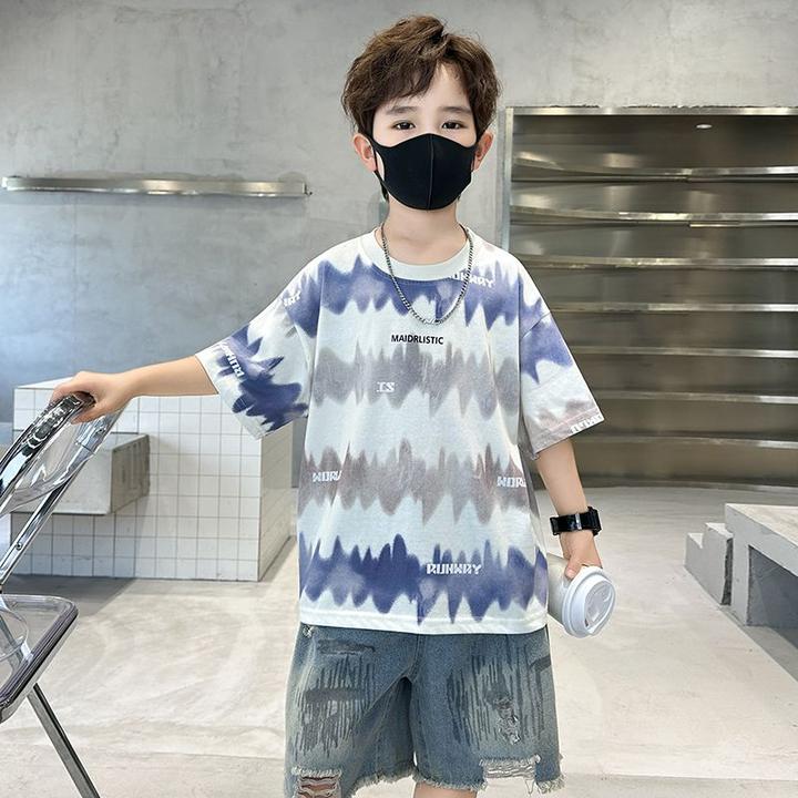 纯棉儿童短袖t恤夏季欧若风活力薄款半袖中大童男童上衣夏装休闲