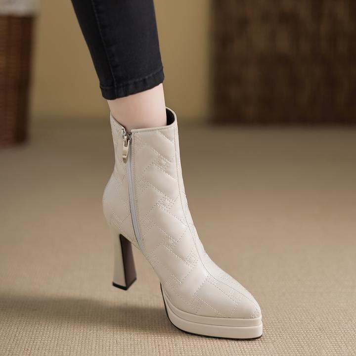 小个子手工女鞋11.5cm~时尚简约显气质高跟轻奢靴子阔腿裤必备鞋