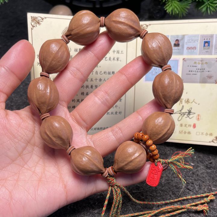 红砂上上签马上有钱铁核鲨鱼背素核橄榄核原皮素串文玩手串