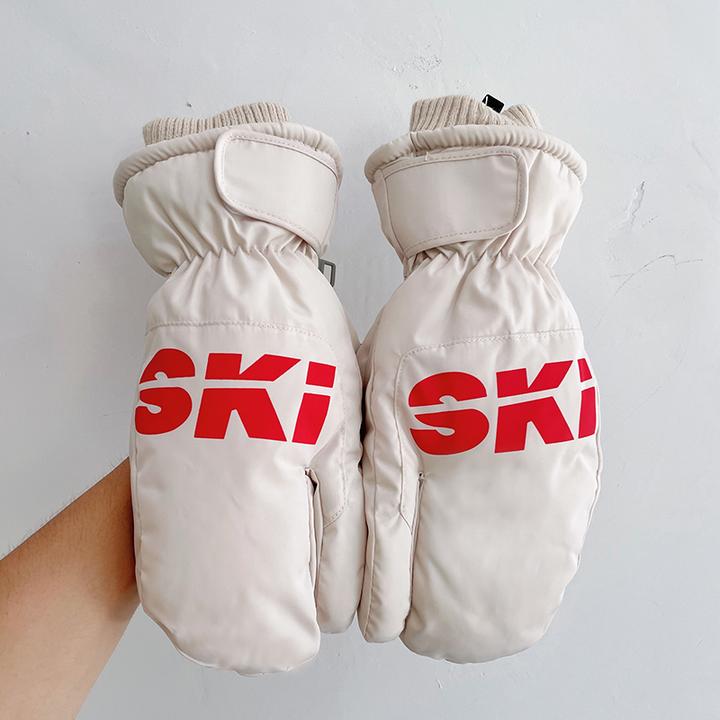 新款冬季防寒分指滑雪手套女士五指加绒保暖玩雪可触屏骑车防风男