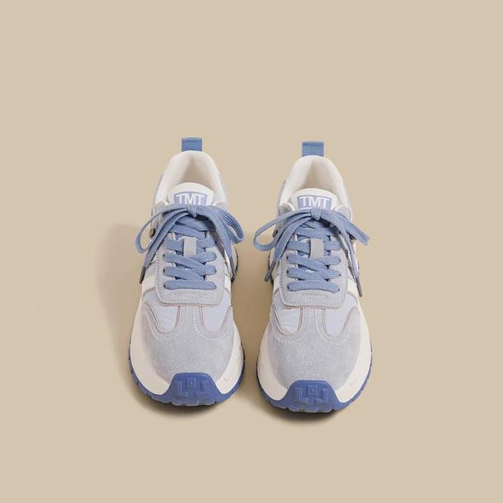 【DR官方正品】YUE'D'R 蓝色阿甘鞋女2025新款小个子增高厚底条纹