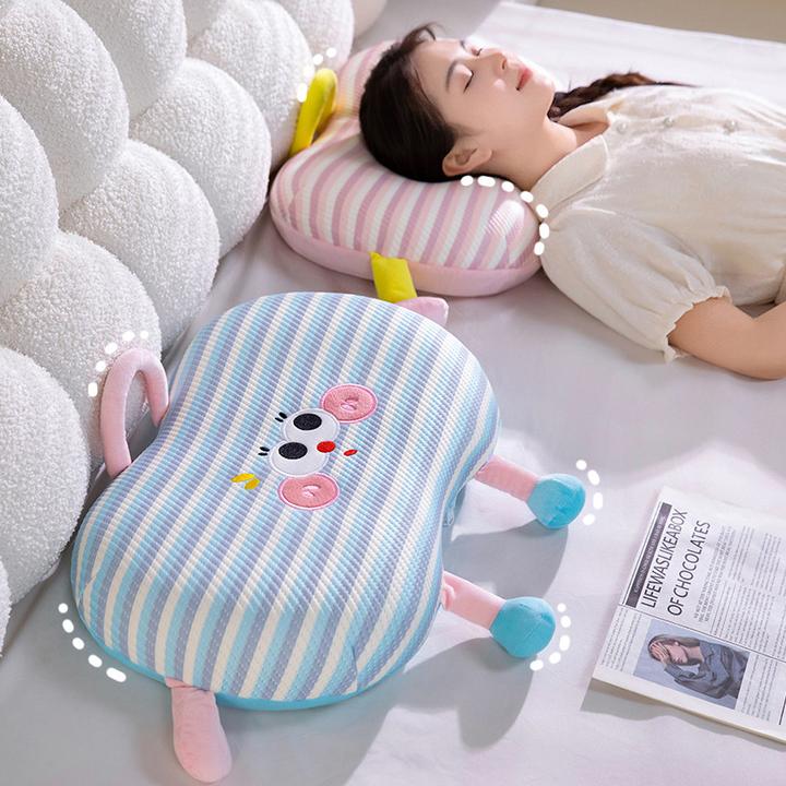 冰丝护颈枕头家用慢回弹枕芯深睡眠学生宿舍单人枕成人低枕开学季