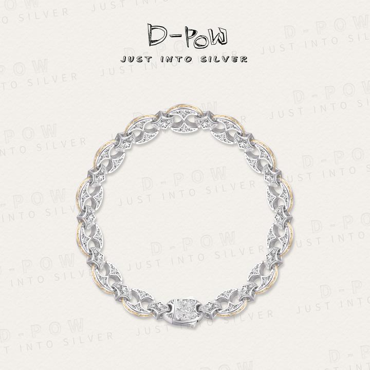 灯小炮 925银手链 满唐草鼻扣重工手链（3011）银饰设计感国潮风