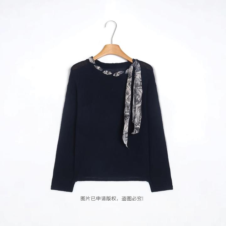 【秋日手札】设计感秋季新款小众设计圆领针织衫长袖圆领轻奢女上衣