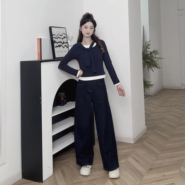 IEF/爱依服裤子2025秋季新款港式简约通勤气质百搭显瘦牛仔弯刀裤