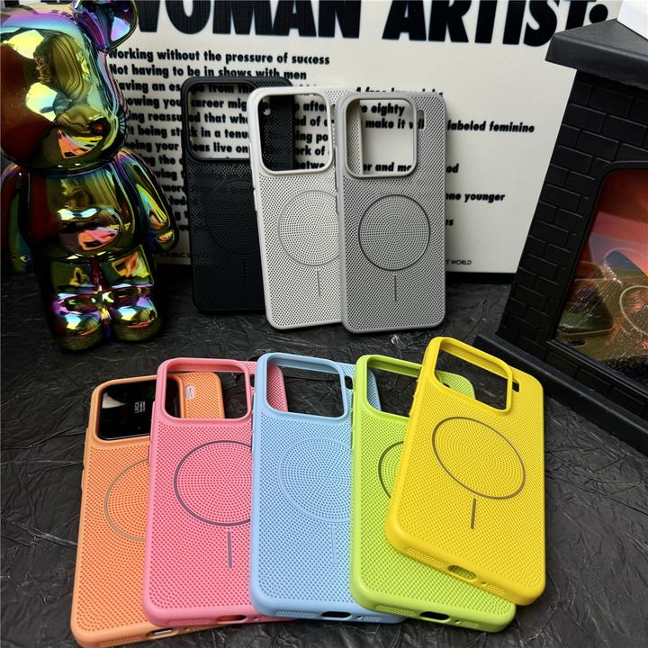适用小米15Pro网孔散热磁吸充电手机壳Xiaomi14Pro网红防摔保护套