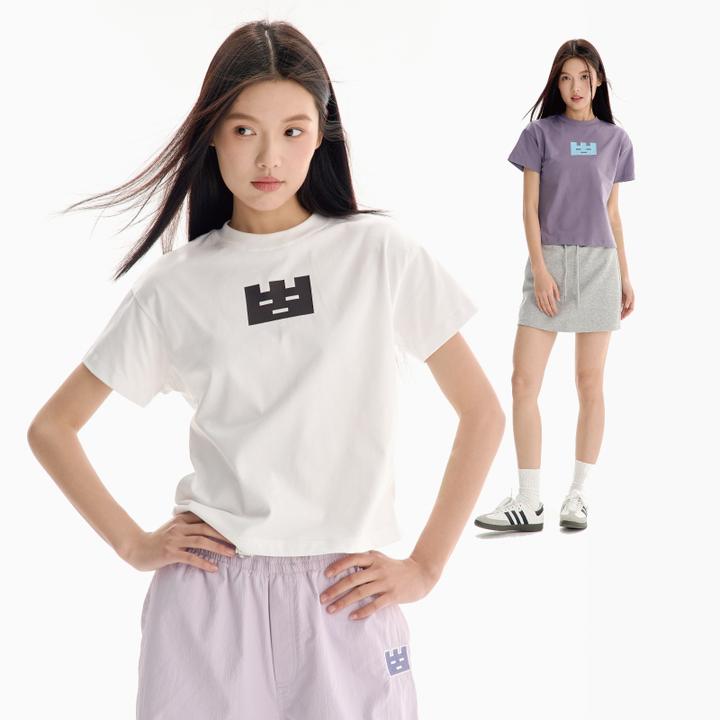 TGWALL「简单小方块」短款T恤简约百搭宽松显瘦纯棉上衣短袖女