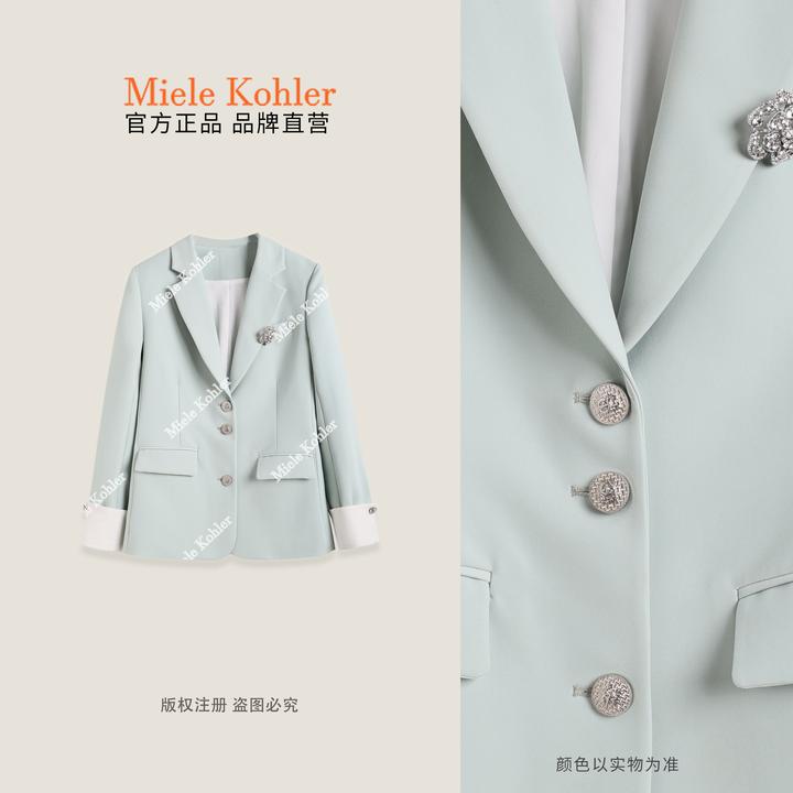 秋冬新款高端小香风撞色翻驳领百搭外套MKKQ88816【澳门小源同款】