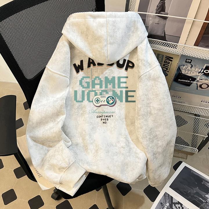 美式潮牌重磅拉链卫衣男生秋季新款cleanfit连帽硬挺休闲百搭开衫