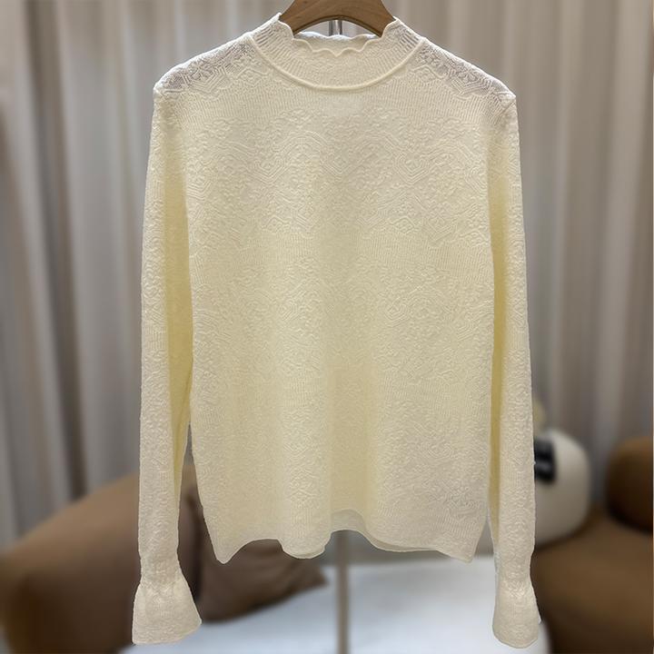 zaw大码提花毛衣女秋冬可外穿胖mm显瘦遮肚内搭打底针织羊毛25546