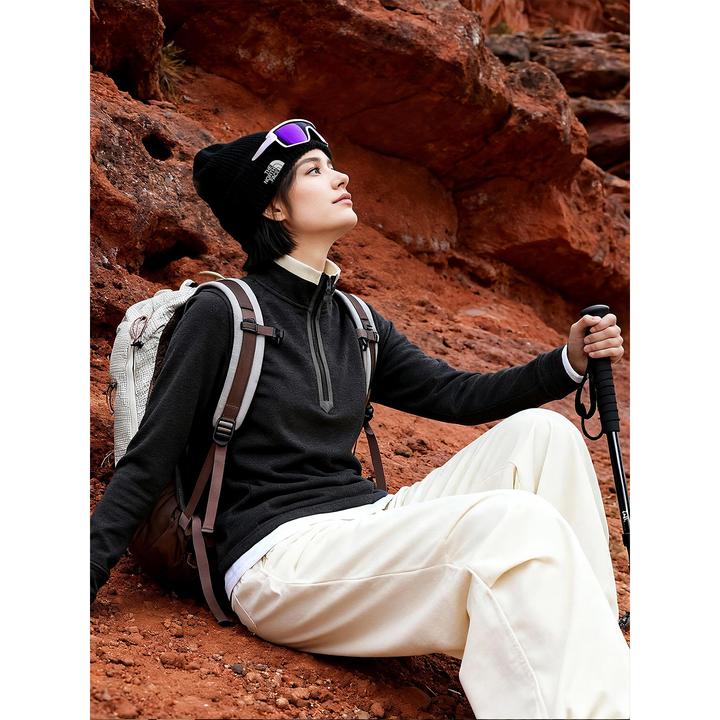 CLOUDSPACE/云上生活【星河】半拉链羊毛空气绒卫衣2025冬上衣女