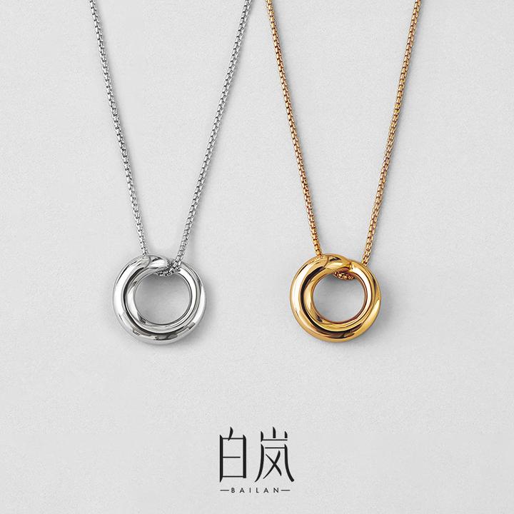 坠链均925银 白岚圆初项链女小众2025年饰品小众设计高级感XL4571