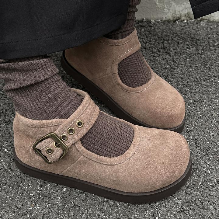 Q669-1 SGIRL TWTW复古玛丽珍鞋女秋冬加绒休闲鞋温柔勃肯单鞋子