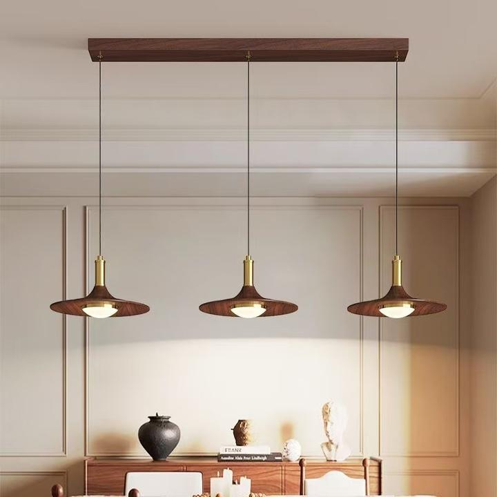 中古风餐厅吊灯侘寂风飞碟一字型吧台吊灯法式奶油复古床头小吊