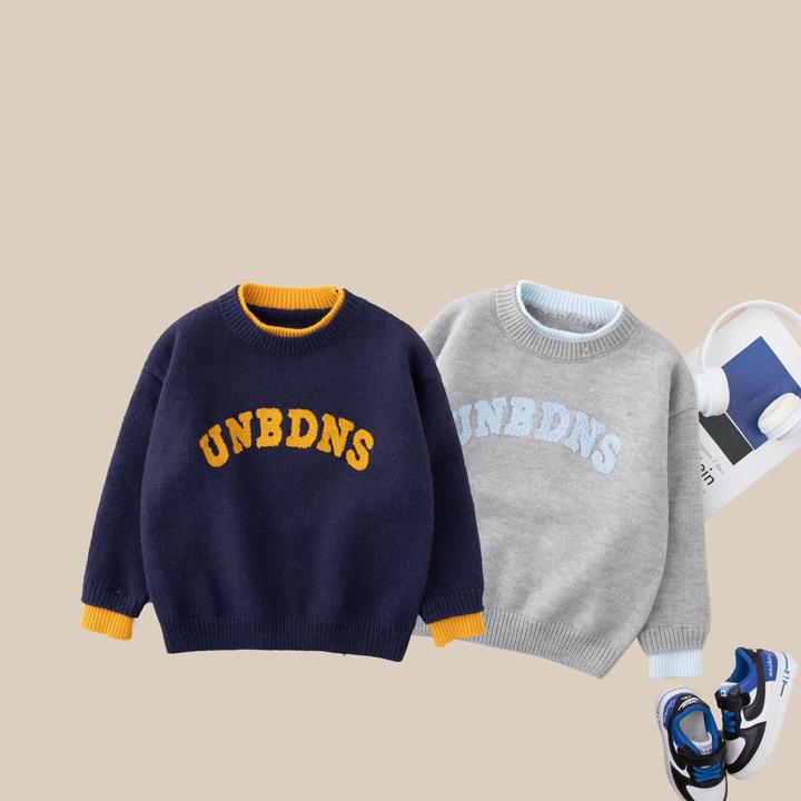 【现现】儿童毛衣2025新款男童秋冬潮流针织圆领上衣DS7472华子童装