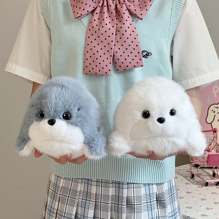 可爱小海豹玩偶鲸鱼公仔睡觉抱枕毛绒玩具安抚娃娃送女生生日礼物