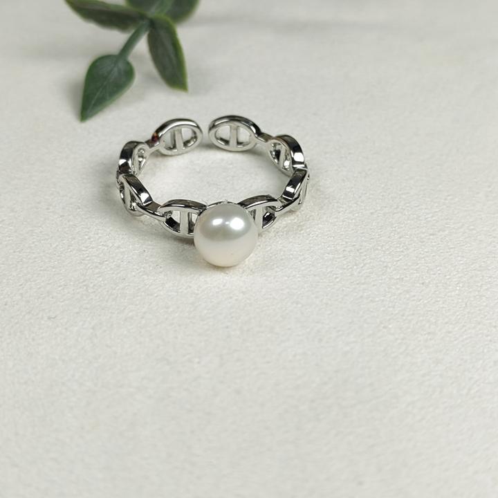 年终狂欢/天然淡水珍珠猪鼻子开口戒指小众设计ins风轻奢百搭