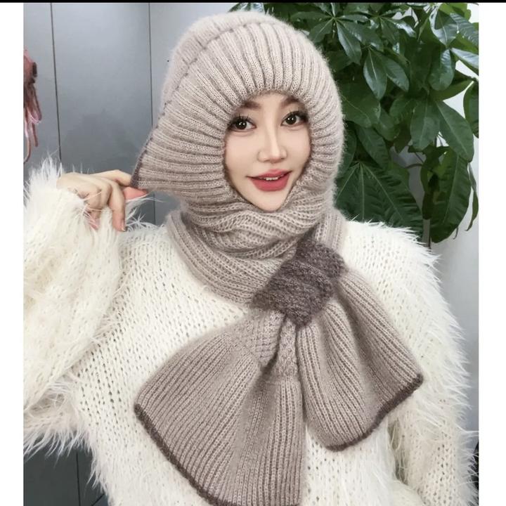 XM新款秋冬加绒加厚编织风雪帽时尚百搭女士冬天防寒帽护耳防寒帽