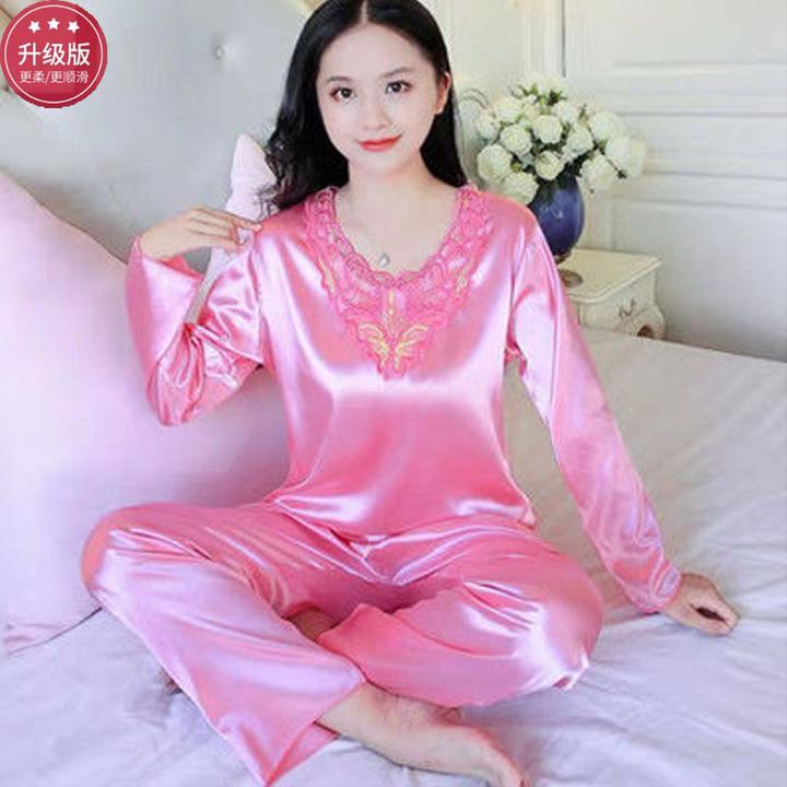 女款睡衣夏季2025新款时尚冰丝高级感套装性感春秋夏天大码薄款潮