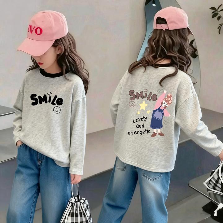 女童t恤长袖春秋韩版2025新款洋气儿童中大童打底衫上衣秋衣内搭