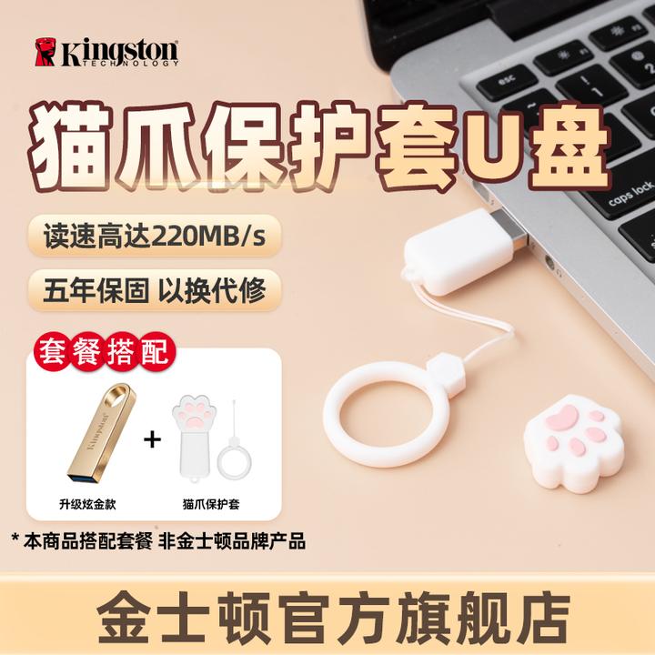 金士顿官方u盘猫爪保护套DTSE9G3办公哨兵模式办公车载学习商务