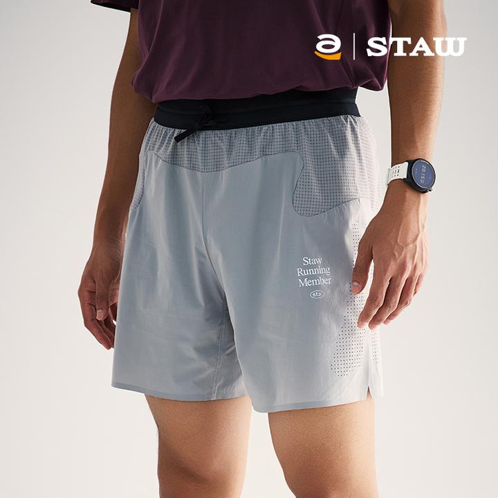 STAW世拓 RUN四分训练跑步短裤马拉松运动内衬透气速干抗菌裤子