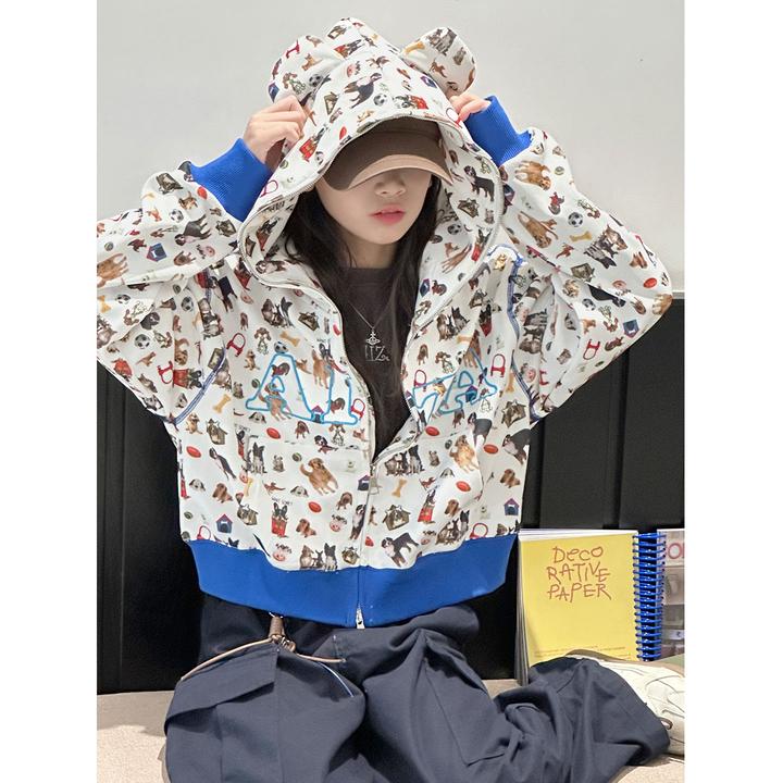 K29795孙小美复古女童秋装卫衣外套2025新款春秋儿童连帽上衣时髦