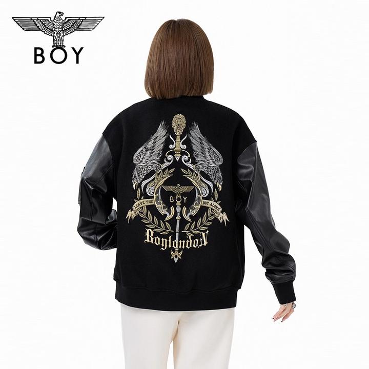 BOYLONDON秋季潮流琥珀流光情侣休闲复古宽松时尚夹克外套N23022