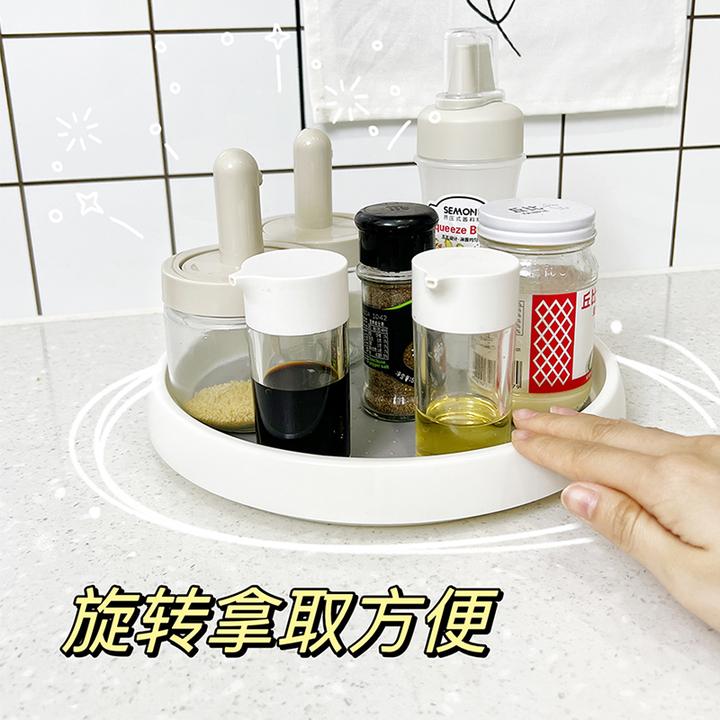 家用厨房旋转托盘调料置物架调味料瓶罐收纳转盘油盐酱醋转角厨房