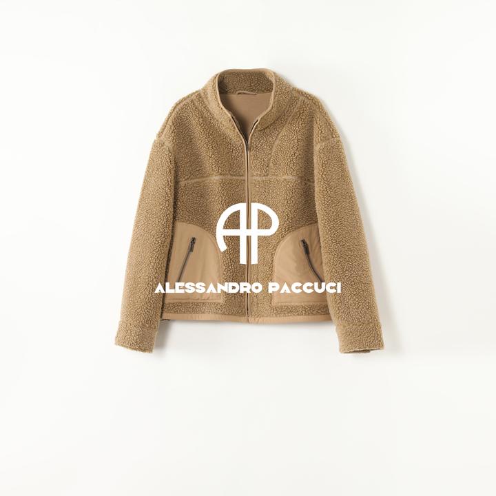 AP洛哥53190WT【羊羔毛外套】绵羊毛立领多色宽松拉链时尚休闲外套