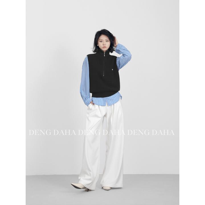 「自由旅途」2024秋季拉链高领马甲无袖针织上衣 HBZE917257 nnassa