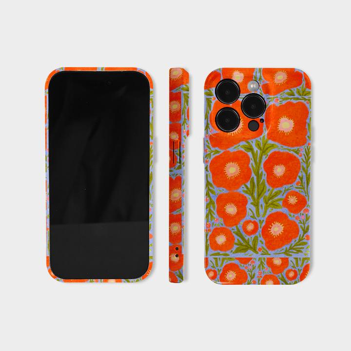 红色大花适用iphone苹果16promax保护壳15plus艺术14高级轻奢ins