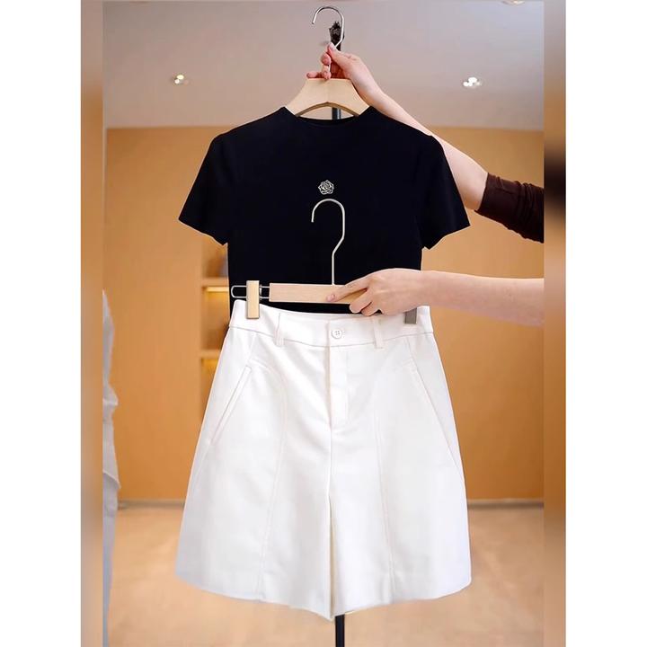 拉夏贝尔高腰五分裤休闲裤2025秋冬款短裤毛呢西装a字裤宽松中裤