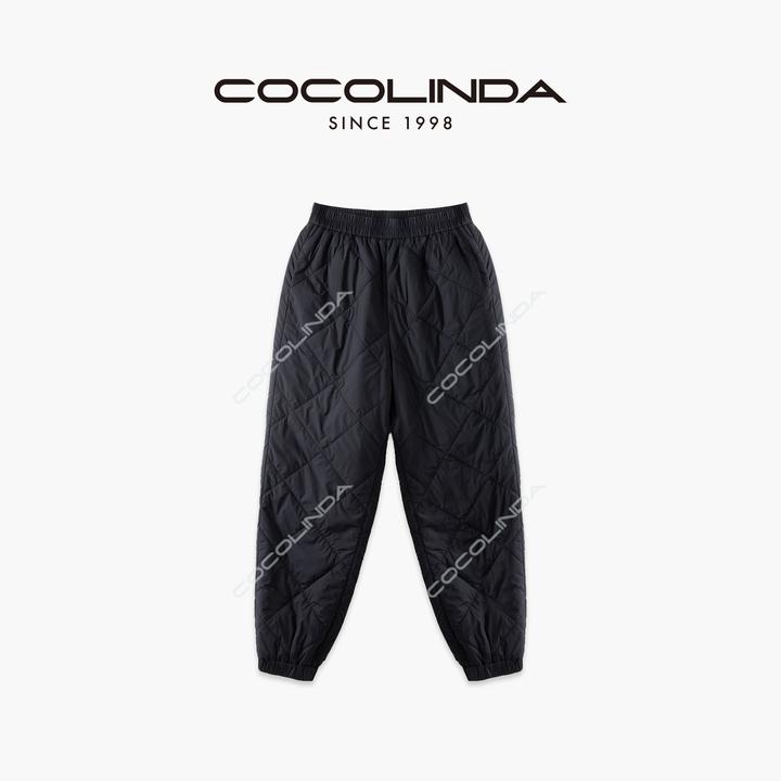 COCOLINDA | 藏青色菱格束脚棉裤p2592