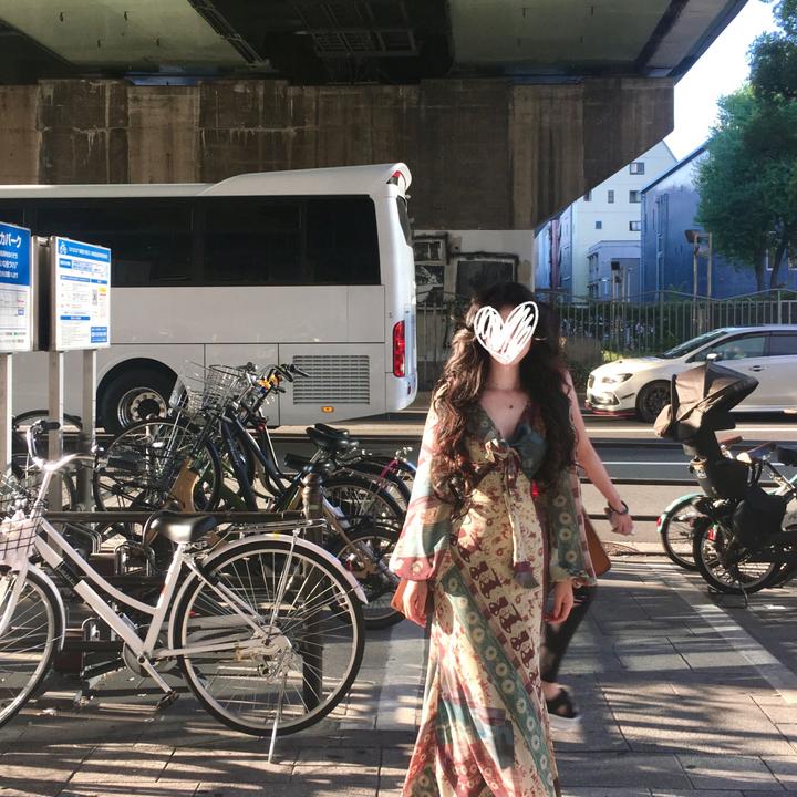 复古印花休闲裙子长袖连衣裙女早秋新款收腰a字包臀鱼尾长裙00197