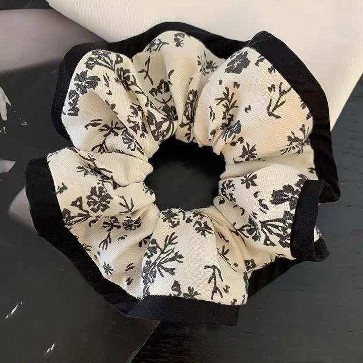 复古碎花拷边气质感发圈发绳发饰头饰扎发丸子头低马尾优雅秋冬款