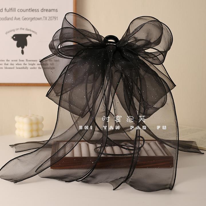 【头纱蝴蝶结】抓夹超大号网纱蝴蝶结飘带星星发夹原创小众设计头饰