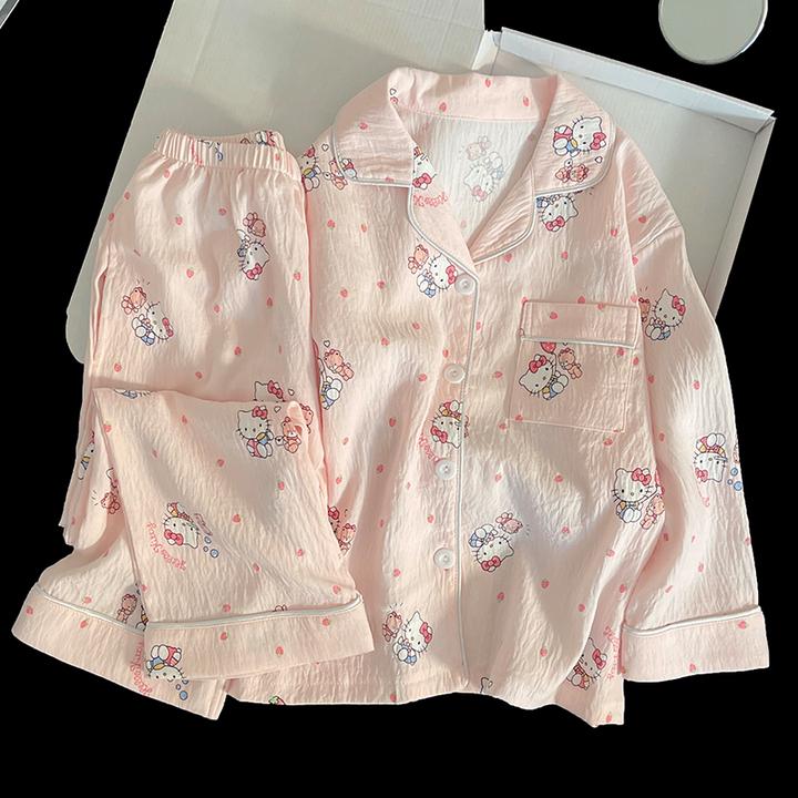 女童睡衣云朵棉春秋季新款儿童女孩长袖亲子套装薄款中大童家居服