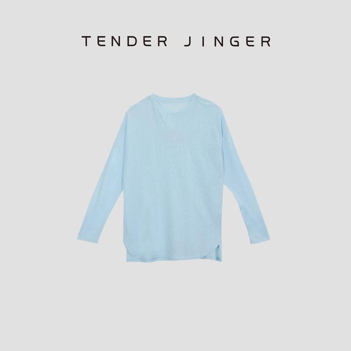 Tender Jinger｜雨露麻袖扣廓形长袖T恤T53JLL30544