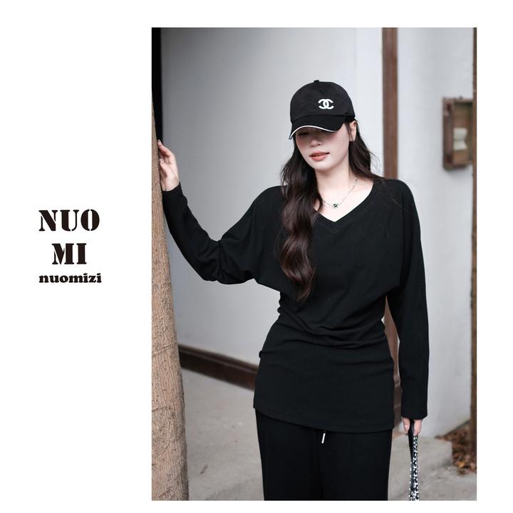 ZOZ糯米子[巨好穿]云感柔柔磨毛德绒针织衫齐色囤舒适V领长袖T恤