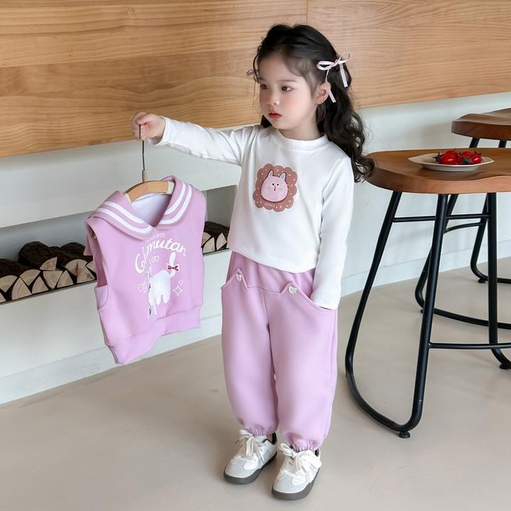 2025新款儿童女童春装套装韩范炸街洋气时髦女宝宝春季休闲三件套