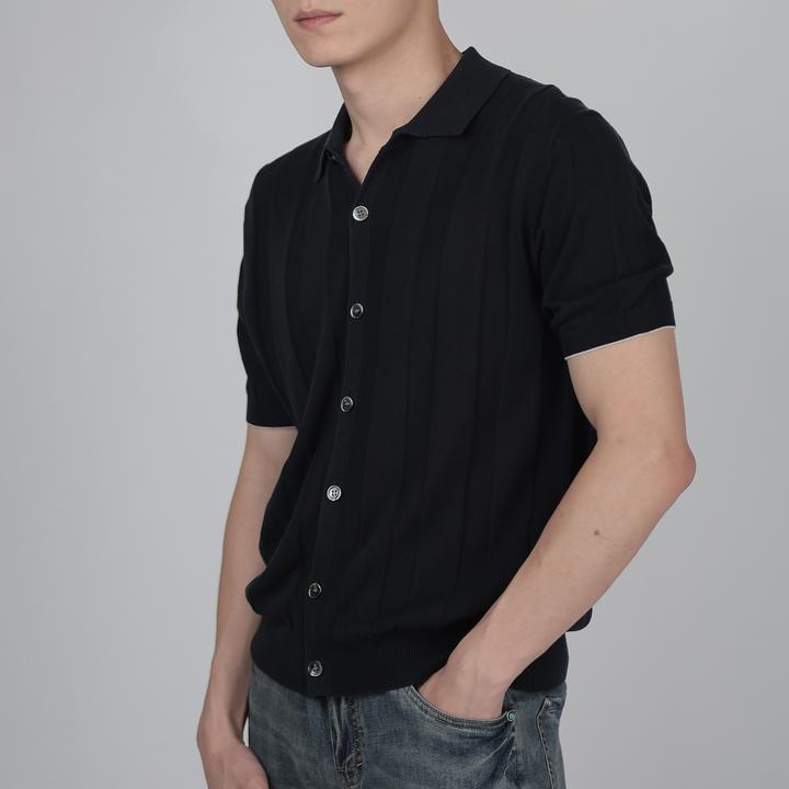 CREAZIONI莱赛尔天丝亚麻老钱风奢感男士轻奢休闲舒适透气短袖