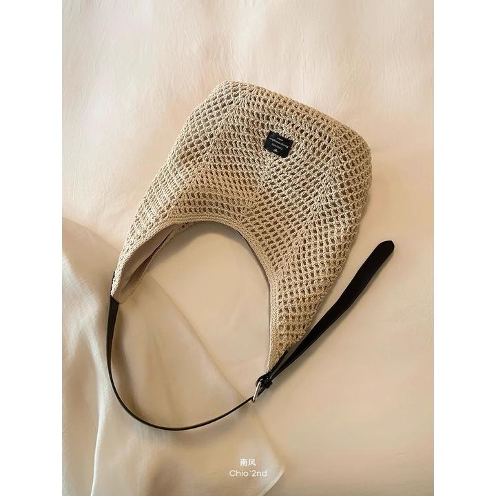 南风Chio2nd 蜜蜡绳高级手工草编包包女夏天单肩斜挎编织包